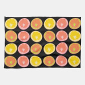 Citrus Snoep Lemon Pattern Black Theedoek (Horizontaal)