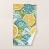 Citrus Spa Aquarelle Whimsical Citron & Lime (Serviette à main)