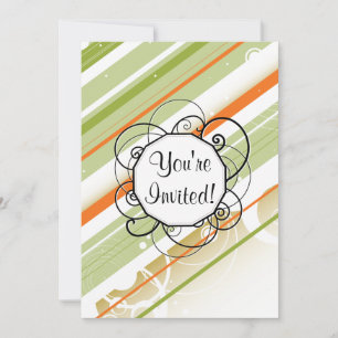 Citrus Splash Modern-Retro Stripes met monogram Kaart