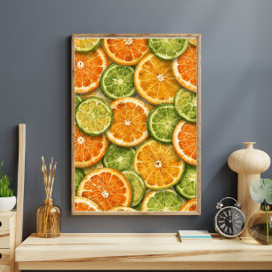 Citrus Splash   Sinaasappel, Citroen & Limoen Wate Poster
