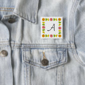 Citrus Square Monogram, knop vierkant Vierkante Button 5,1 Cm (In situ)
