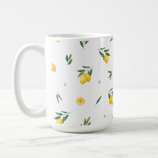 Citrus Squeeze Yellow Waterverf Lemons Mok (Links)