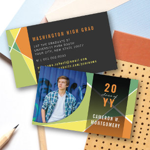 Citrus Stijlvolle Geometrische Lijnen Mod Foto Afs Contactkaartje