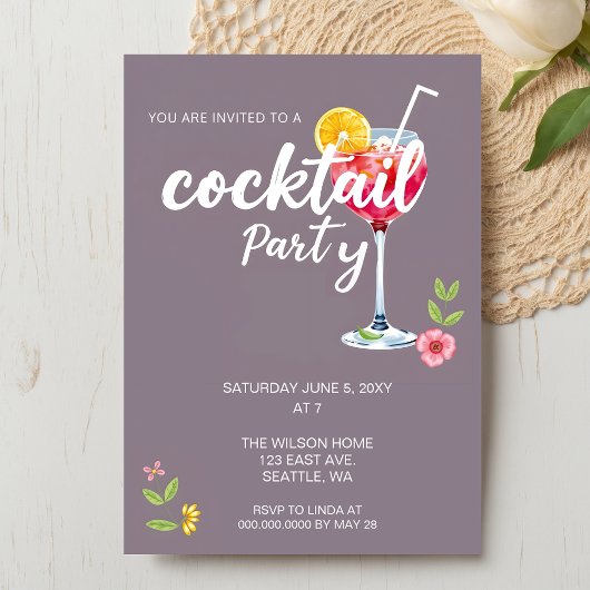 Citrus Summer Cocktail Party Kaart