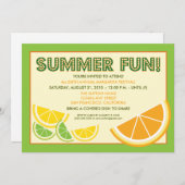 Citrus Summer Fun Cookout Uitnodiging (groen) (Voorkant / Achterkant)