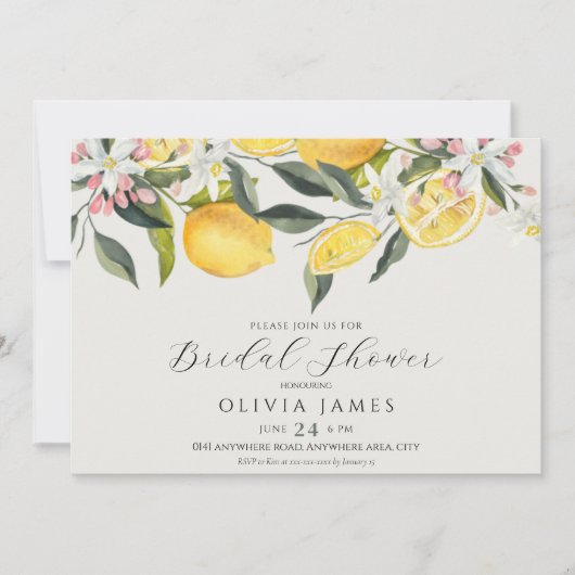 Citrus thema vrijgezellenfeest kaart (Voorkant)