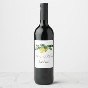 Citrus Thème Citron Modèle Vin Étiquettes