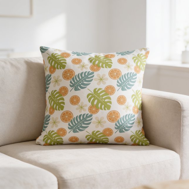 Citrus Tropisch Kussen (Citrus Tropical Throw Pillow)
