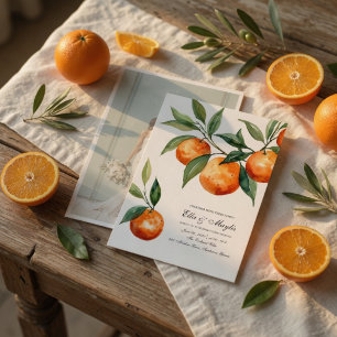 Citrus Trouwfoto Mediterranean Oranje Kaart