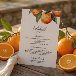 Citrus Trouwkaart Details Mediterranean Orange Informatiekaartje