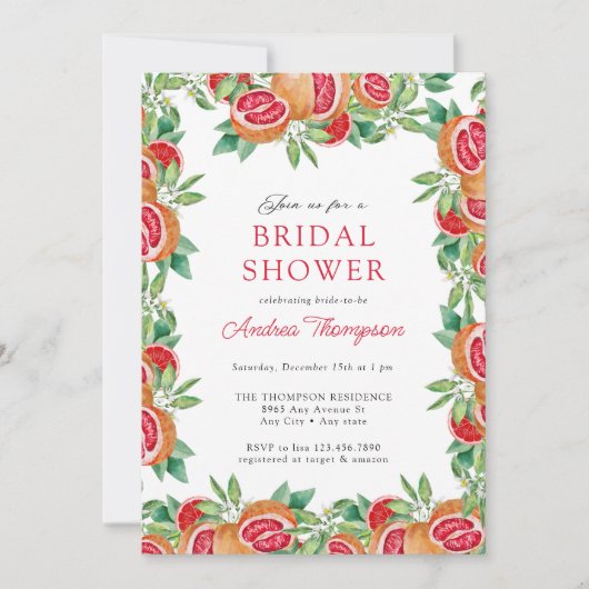 Citrus vert | Invitations de douche nuptiale (Devant)