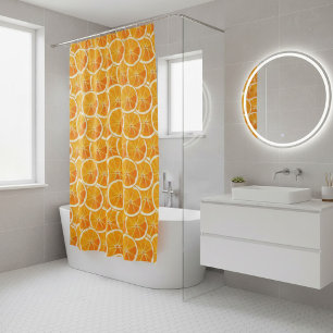 Citrus Vibrant Orange Slice Douche rideau