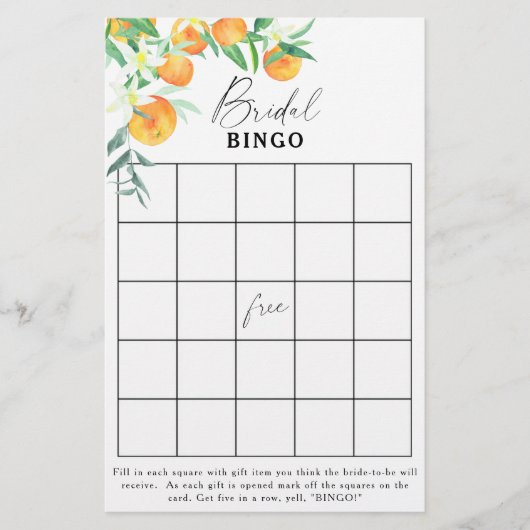 Citrus - Vrijgezellenfeest bingo (Voorkant)