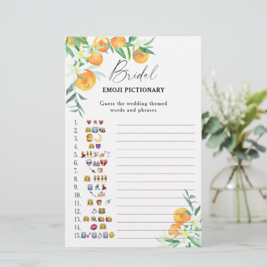 Citrus - vrijgezellenfeest emoji pictionary game (Staand voorkant)