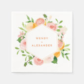 Citrus Waterverf bruiloft Servet (Voorkant)