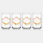 Citrus Waterverf Monogram Bruiloft Bruids Feest Blikvorm Glas (Achterkant)