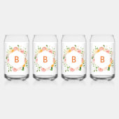 Citrus Waterverf Monogram Bruiloft Bruids Feest Blikvorm Glas (Voorkant)