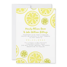 Citrus Wedding Invitation with Lemons and Limans