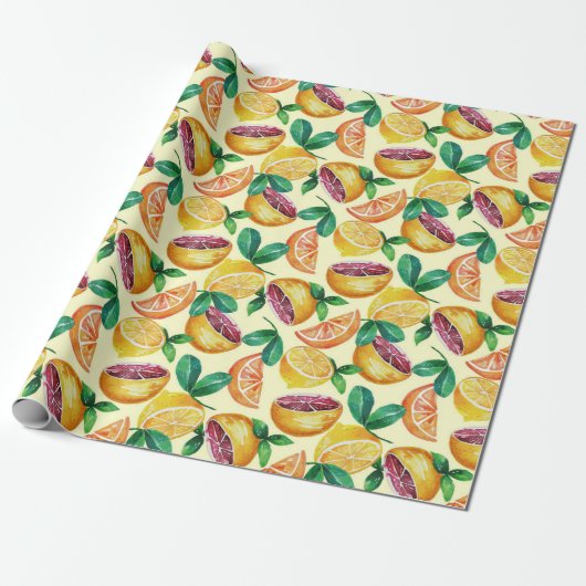 Citrus Wrapping Paper Cadeaupapier (Uitgerold)