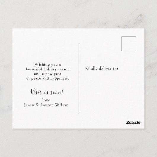 Citrus Wreator met Monogram Holiday Moving Briefkaart (Achterkant)