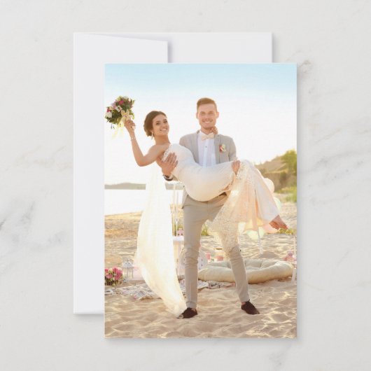 Citrus Yellow Green Elegant Modern Stripe Wedding Bedankkaart (Achterkant)