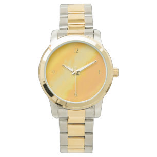 Citrus Zonnige Sinaasappel Watercolor Patroon Horloge