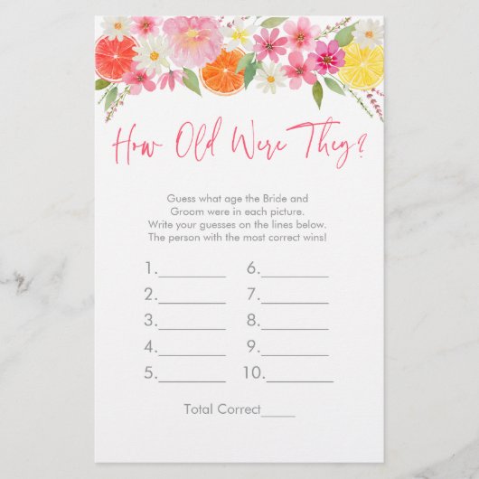 Citrusbloemen Hoe oud waren ze bruidsspel (Voorkant)