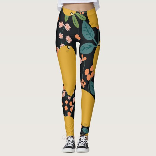 Citrusboom Hand getekend:  Leggings (Voorkant)