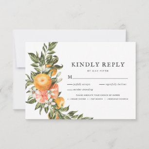 Citrusboomgaard Boho Greenery RSVP met maaltijd Kaartje