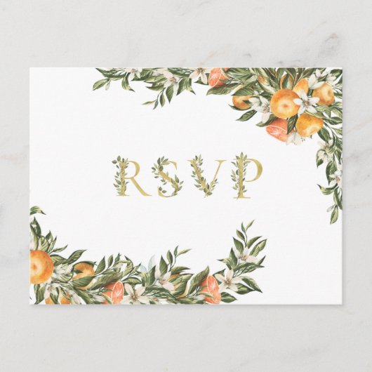 citrusboomgaard | Boho Greenery Wedding RSVP Uitnodiging Briefkaart (Voorkant)