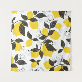 Citruscitroenen, zomer naadloos. wandkleed