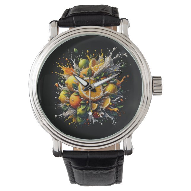 Citrusexplosie Horloge (Voorkant)