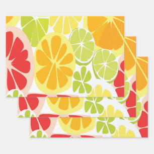 Citrusfruitpatroon Inpakpapier Vel