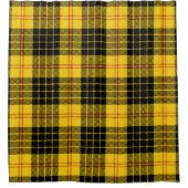 Citrusgeel en zwart geruit douchegordijn (Voorkant)