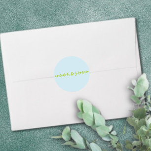 Citrusgroen & Kustblauw Bruiloft Ronde Sticker