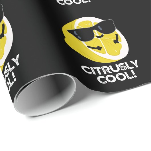 Citrusly Cool Grappige Citrus Pun Dark BG Cadeaupapier (Rol Hoek)