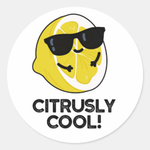 Citrusly Cool Grappige Citrus Pun Ronde Sticker