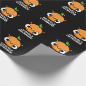 Citrusly Oodd Funny Strange Oranje Pun Dark BG Cadeaupapier (Hoek)