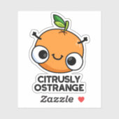 Citrusly Oodd Funny Strange Oranje Pun Sticker (Vel)