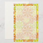 Citruspatroon Briefpapier (Voorkant / Achterkant)