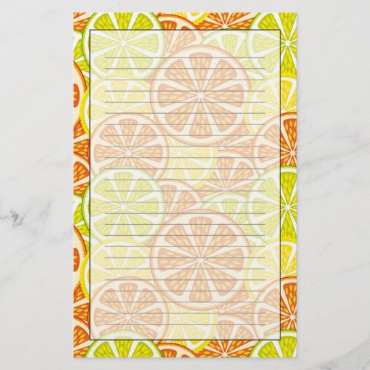 Citruspatroon Briefpapier (Voorkant)
