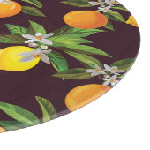 Citruspatroon,  citroenen Sinaasappels. Snijplank (Hoek)