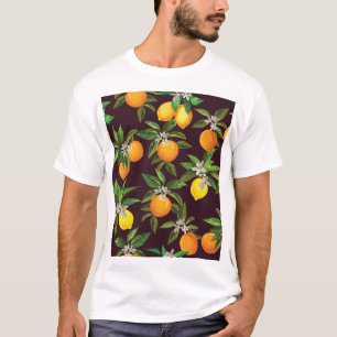 Citruspatroon,  citroenen Sinaasappels. T-shirt