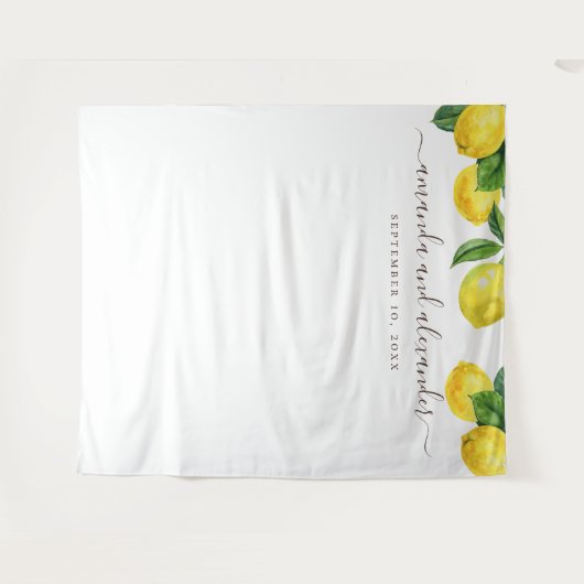 Citrustuinachtergrond. Lemon trouwachtergrond Wandkleed (Voorkant (horizontaal))
