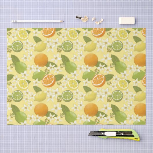 Citrusvruchten en bloesemweefsel papier (Craft)