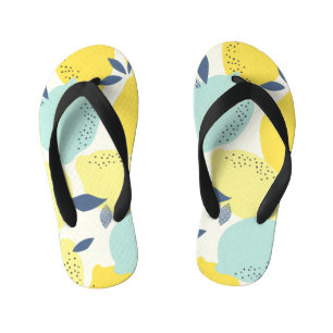 Citrusvruchten, levendig naadloos patroon. kinder teenslippers