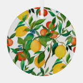 Citrusvruchten, levendige waterverf. glas ornament (Achterkant)