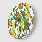 Citrusvruchten, levendige waterverf. grote klok (Hoek)