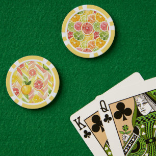 Citrusvruchten Limoen Citroen Sinaasappel Grapefru Poker Chips