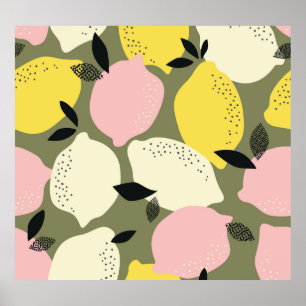 Citrusvruchten naadloos patroon poster